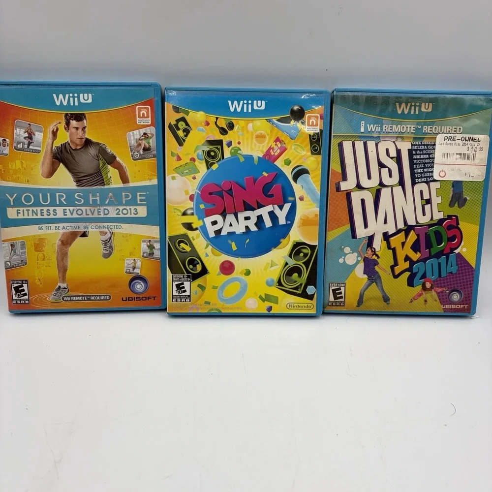 LOT OF 3 Wii U Games Bundle Just Dance‎ Kids 2014 Sing Party Your Shape Fitness